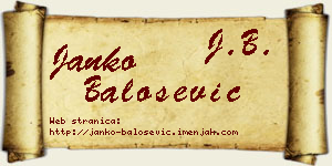 Janko Balošević vizit kartica